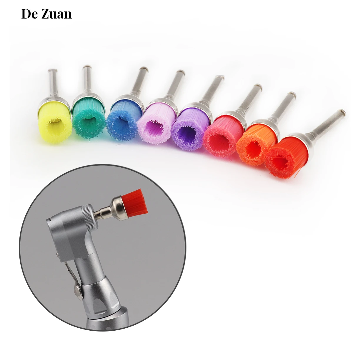 

Dental Polishing Brush Polisher Prophy Cup Rubber Latch Colorful Nylon Bristles Mix Style Dentist Tool Lab Material