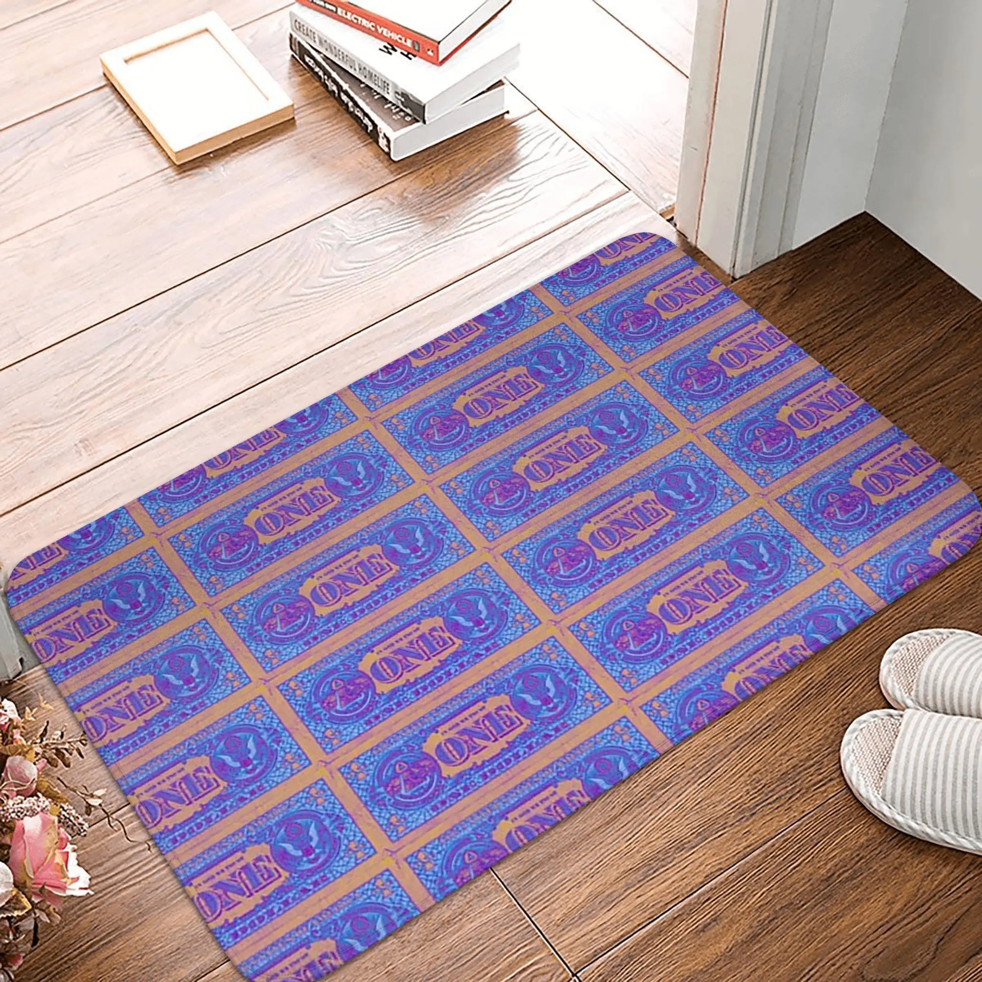 

Psychedelic Dollar Bill Pattern Anti-slip Doormat Floor Mat Washable Carpet Rug for Kitchen Entrance Home Bedroom Footpad Mats