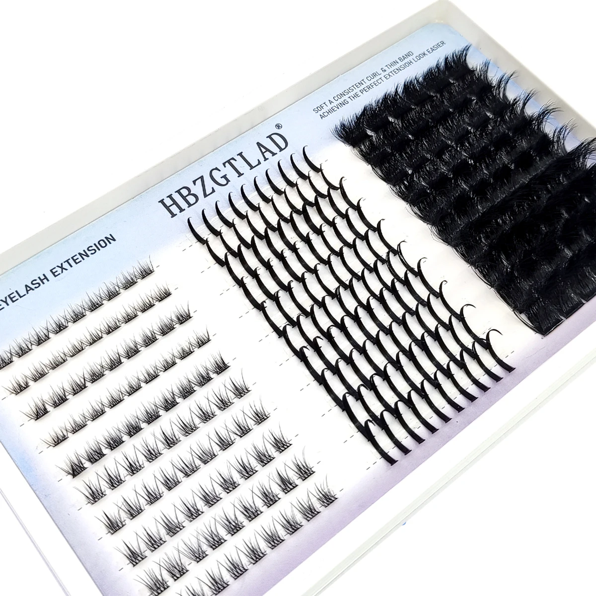 HBZGTLAD FluffyLash Cluster Lash 60D-300D Bottom+Thorn Cluster Fairy Manga Lash Cluster Extended Lash Cluster with Spike eyelash