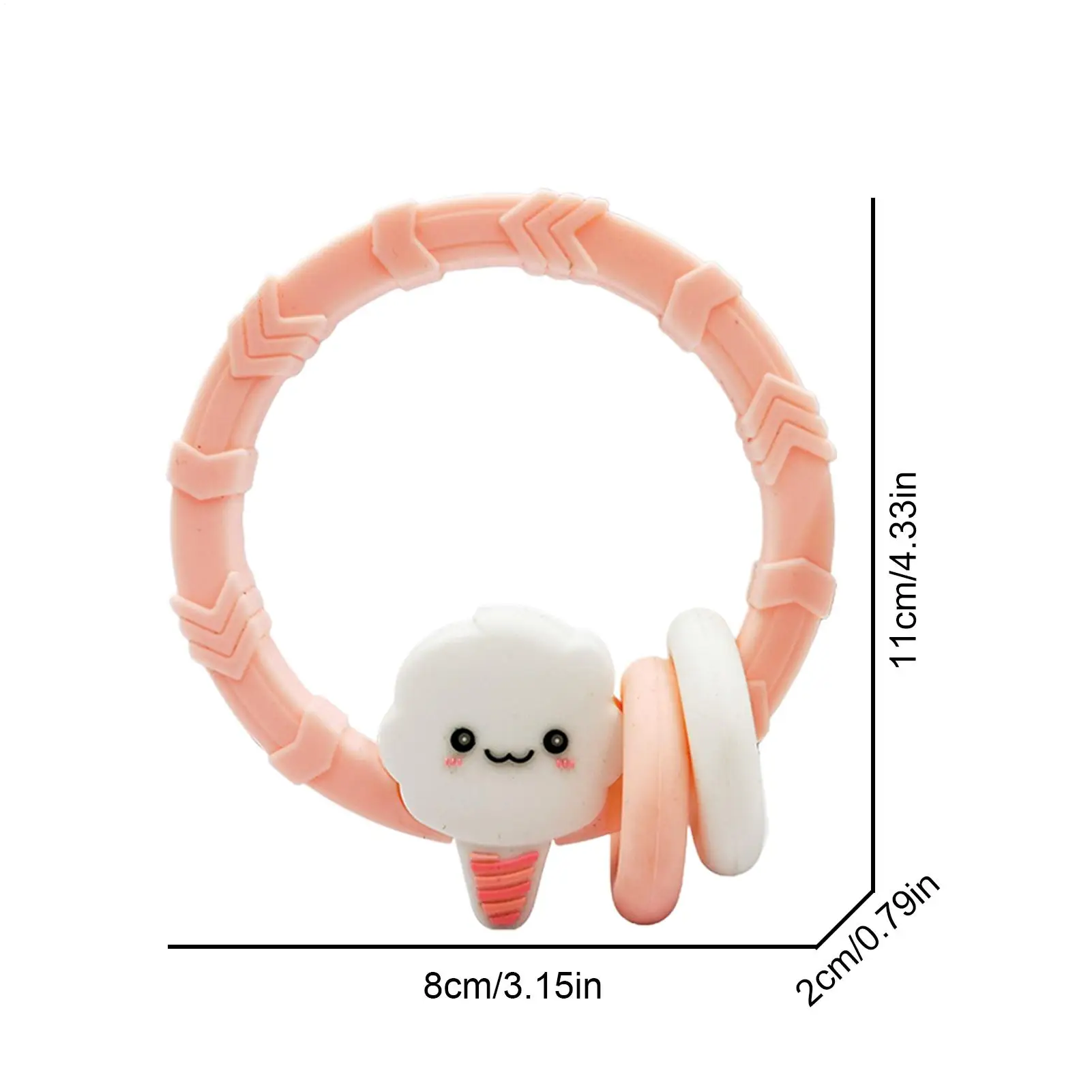Baby Teether Food-Grade Silicone Chewer Chewing Ring With Rattle Beads For Kids Boys Toddler Home Bedroom Travel Indoor Outdoor
