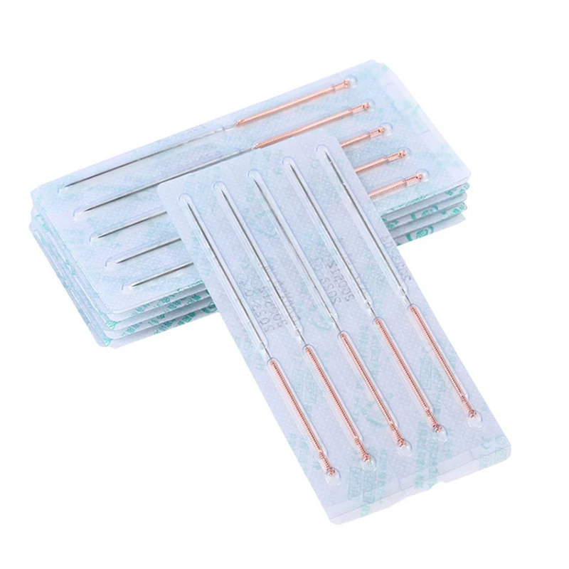 SHENLONG 100PCS Copper Handle Sharp Sterile Disposable Acupuncture Needles Dry NeedlingEach Needle with Individual Package CE