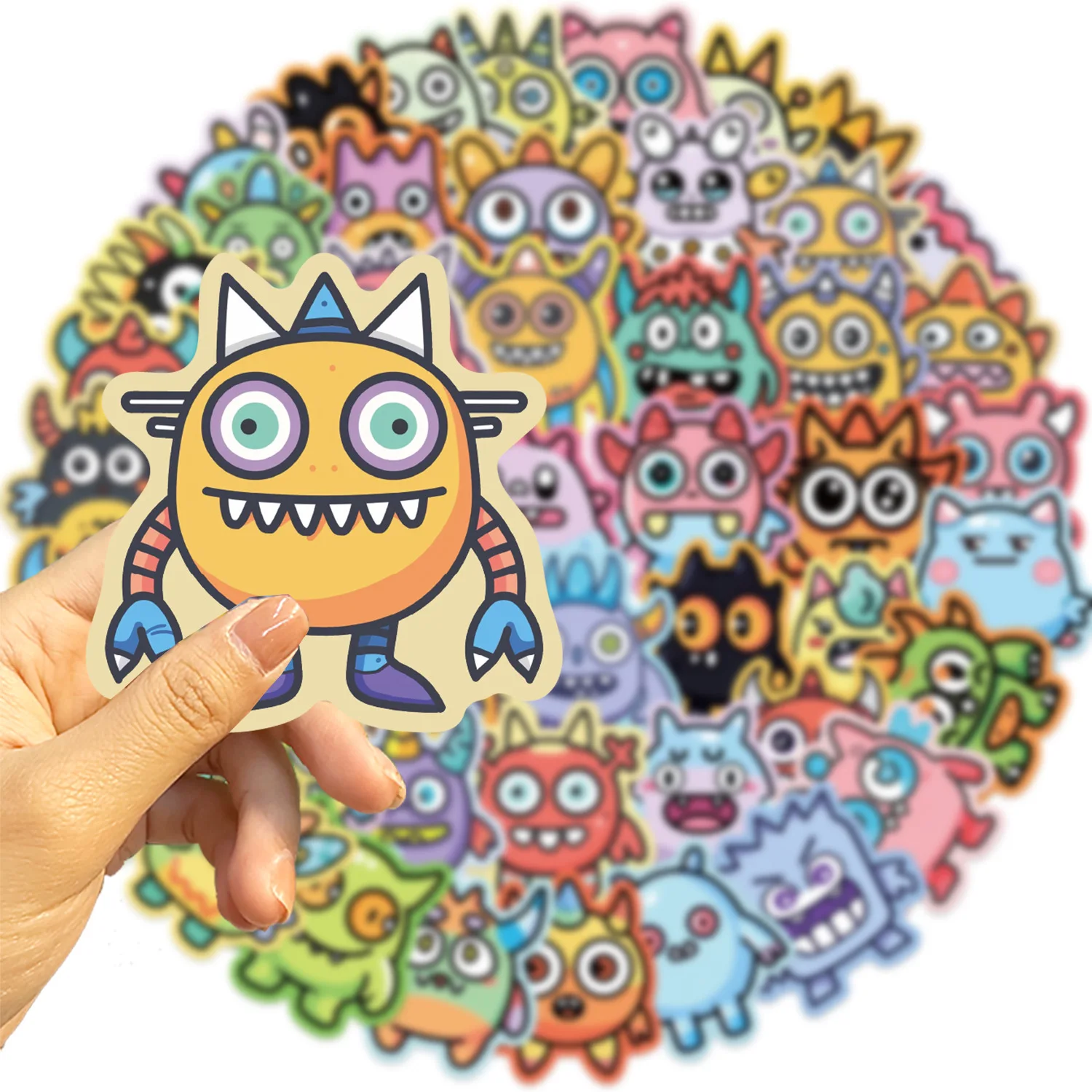 Pegatinas monstruos niños – Pack 50 uds. resistente agua diseño variados - imagen 3