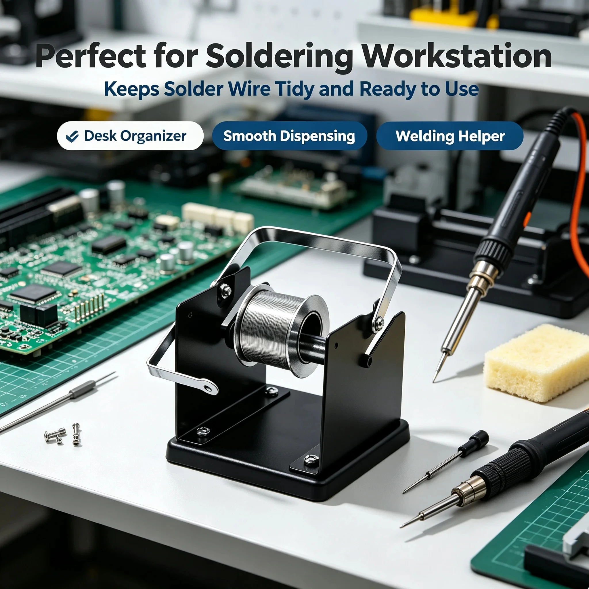 Solder Dispenser Reel Soldering Wire Stand Holder For Soldering Iron Stand Tin Welding Wire Bracket Tin Wire Rack Line Seat