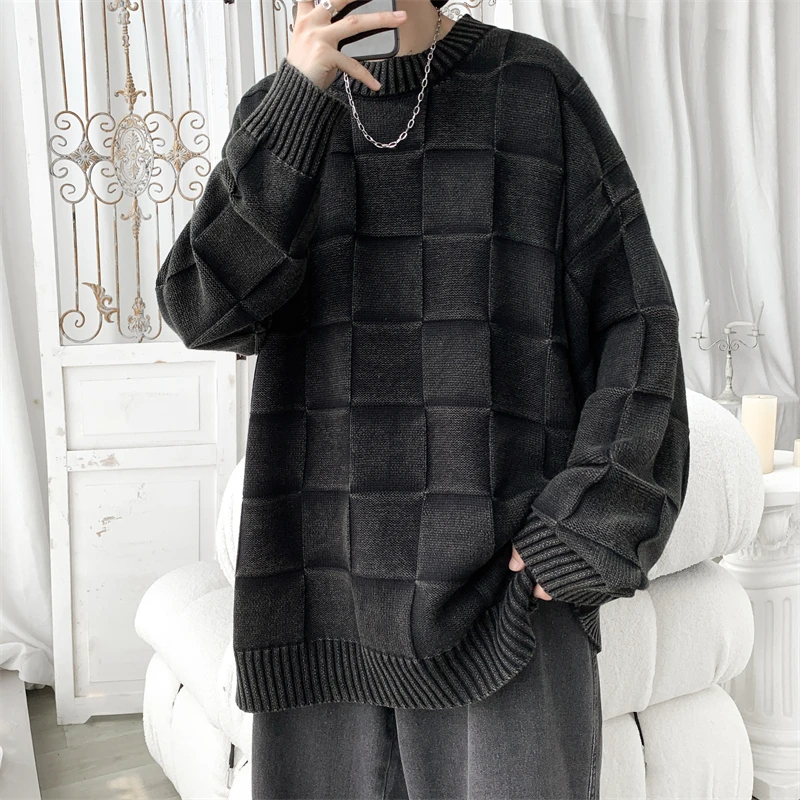 Male Jumper Solid Sweater Luxury Clothing Pullover Knit Knitwear Korean Popular Clothes New in Sweaters Men\'s Winter Sweater