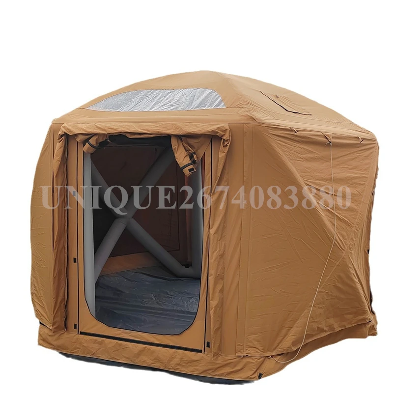 Outdoor Camping Family Inflatable Hexagon Tent Rain Proof Thickened Folding Portable Inflatable Tent