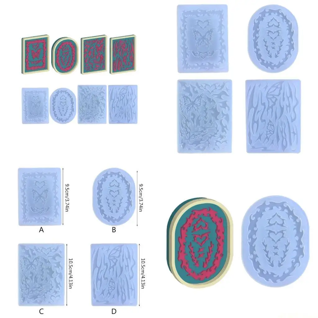 

D46E Butterfly Loves Flame Mould Resin Art Decor Mold Making Hanging Pendant Jewelry