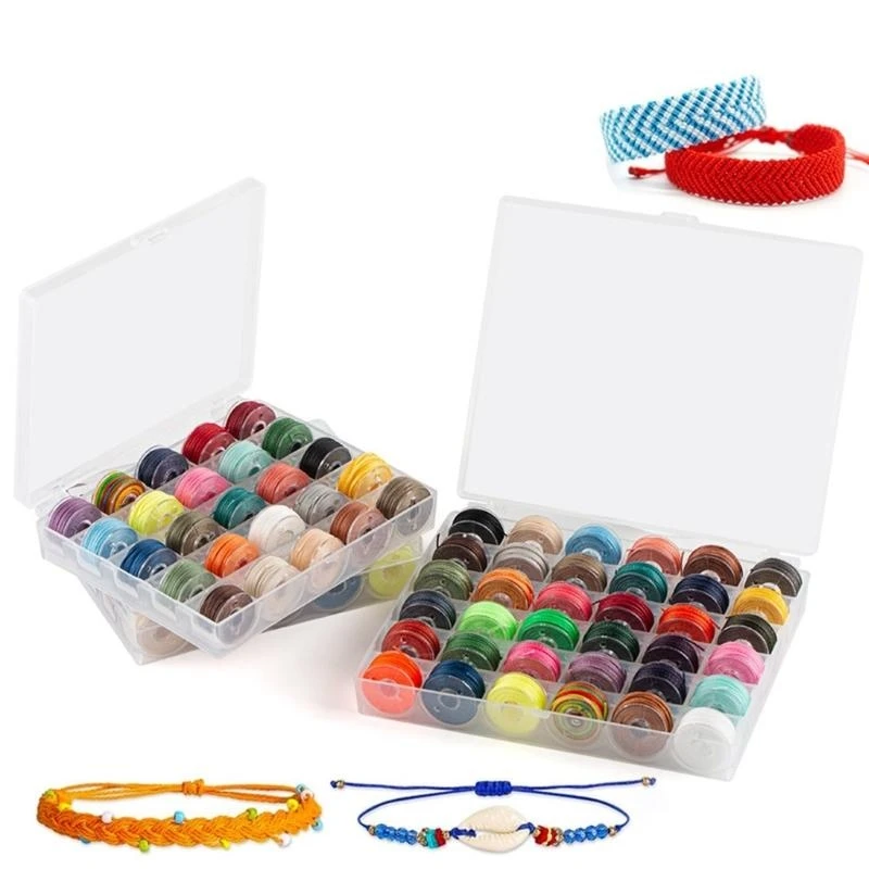 

Полиэфирная восковая нить 25/36 Colors Bracelet Thread Tride Связанная нить материалы ручной работы ручной работы вощено