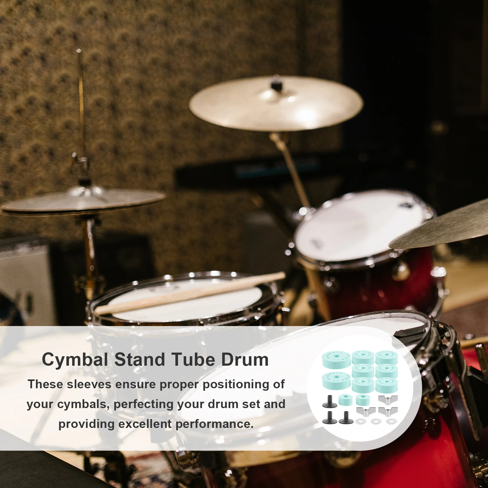 

Drum Cotton Pad Cymbal Metal Washer Non-slip Pads Kit Stand Parts Felt Multicolour