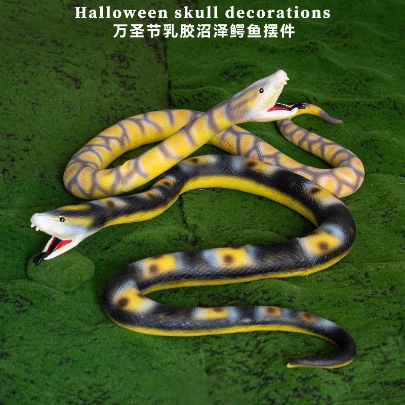 

Хэллоуин 1,5 м реалистичный латексный реквизит питона для декора дом с привидениями Escape Room страшная игрушка-змея для ужасающей атмосферы вечеринки