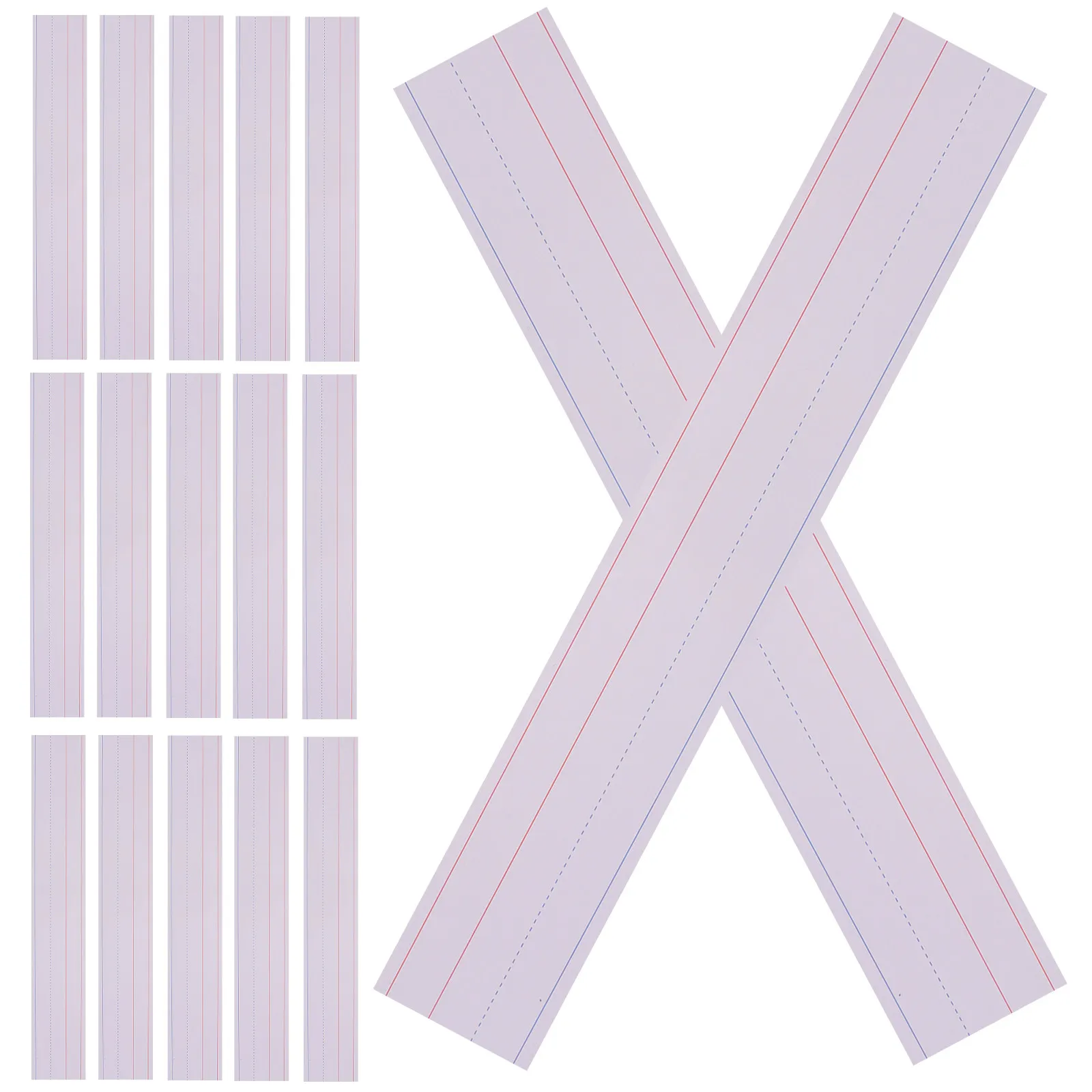 

30Pcs Letter Card Sentence Strips Premium Paper Ruled Writing Strips School Classroom Supplies Learning Teaching Aids