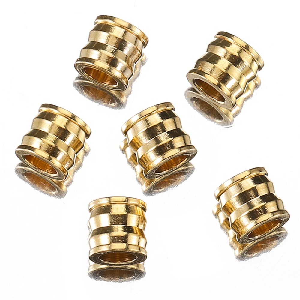 20pcs Stainless Steel Spacer Loose Bead Big Hole Beads 8mm Bamboo Shape Charm Pendants for Bracelet Necklace DIY Jewelry Making