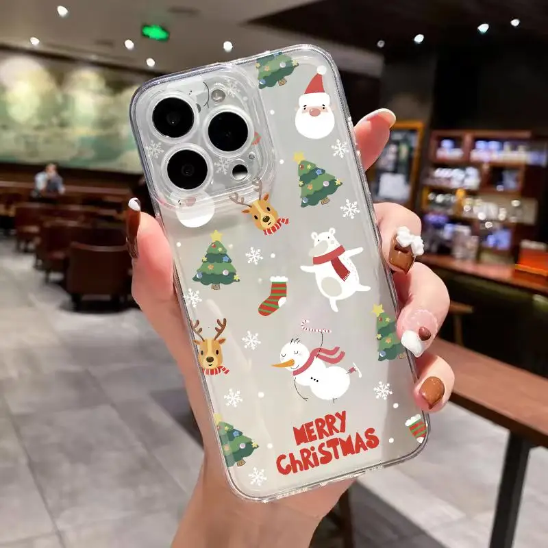 Case For Motorola Edge40 Pro Moto G73 G72 G71 G52 G32 G22 G30 G60 G60S G9Play cover Christmas Santa Claus Elk Tree Cute Gift