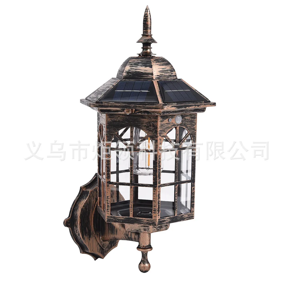 New Solar Retro Wall Light Villa Home Outdoor Garden Light Outdoor Human Body Induction Garden Light view 2