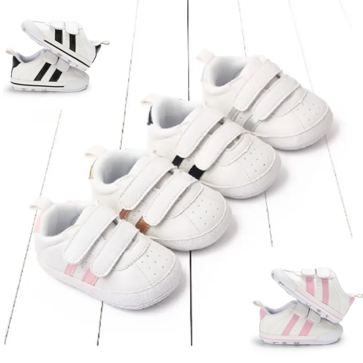 

White Sneakers With Soft Soles Children's Sports Shoes For Spring/Autumn New Style Suitable For Both Boys And Girls Baby Shoes
