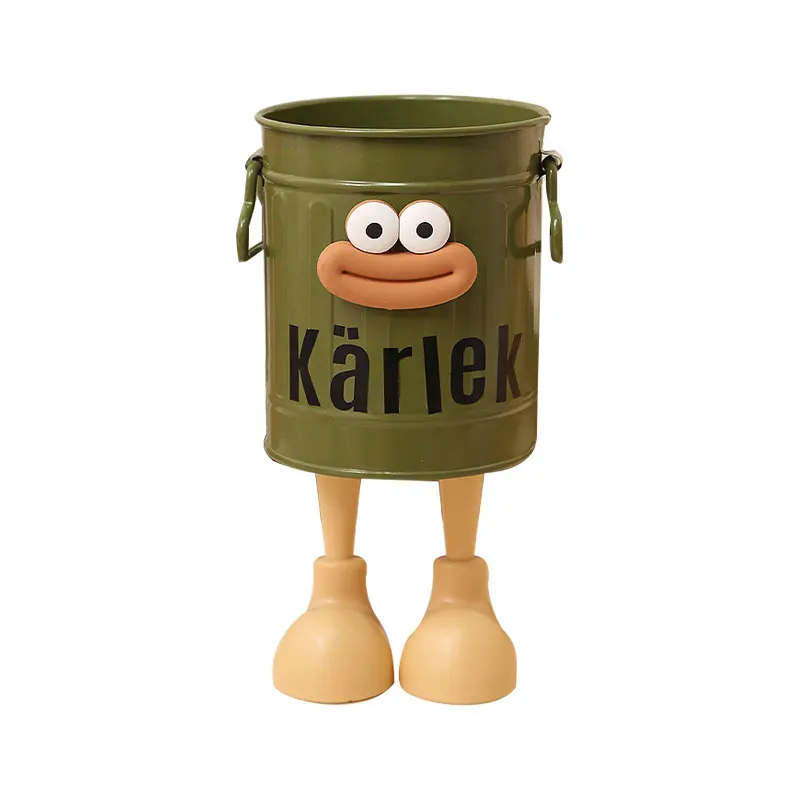 Iron Pen Container, Pen Holder, Student Desktop Iron Bucket, Office Cylinder, Big Mouth