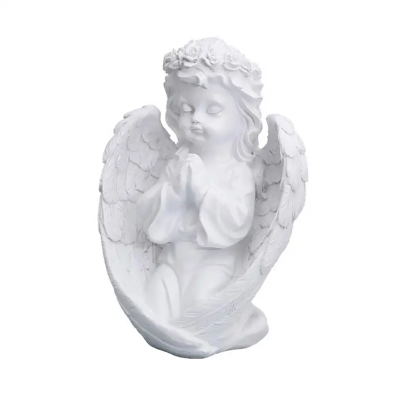 Praying Cherub Statue Cherub Figurine/Elf Statue Angel Sculpture With Wings Resin Angel Figurine Memorial Angel Statue For