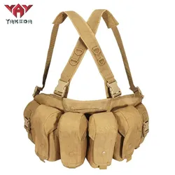 Yakeda 4 bolsas dobles Mag y 2 bolsas utilitarios Equipo de pecho táctico con bolsa para revistas