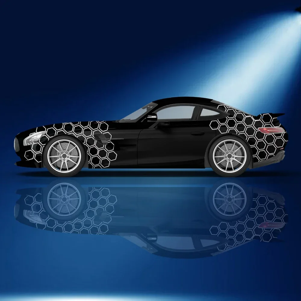 

Honeycomb Lines Colorful Car Vinyl Wraps Decal Self-adhesive PVC Sticker Suitable for Trucks SUV Decor Auto Accessories Gift
