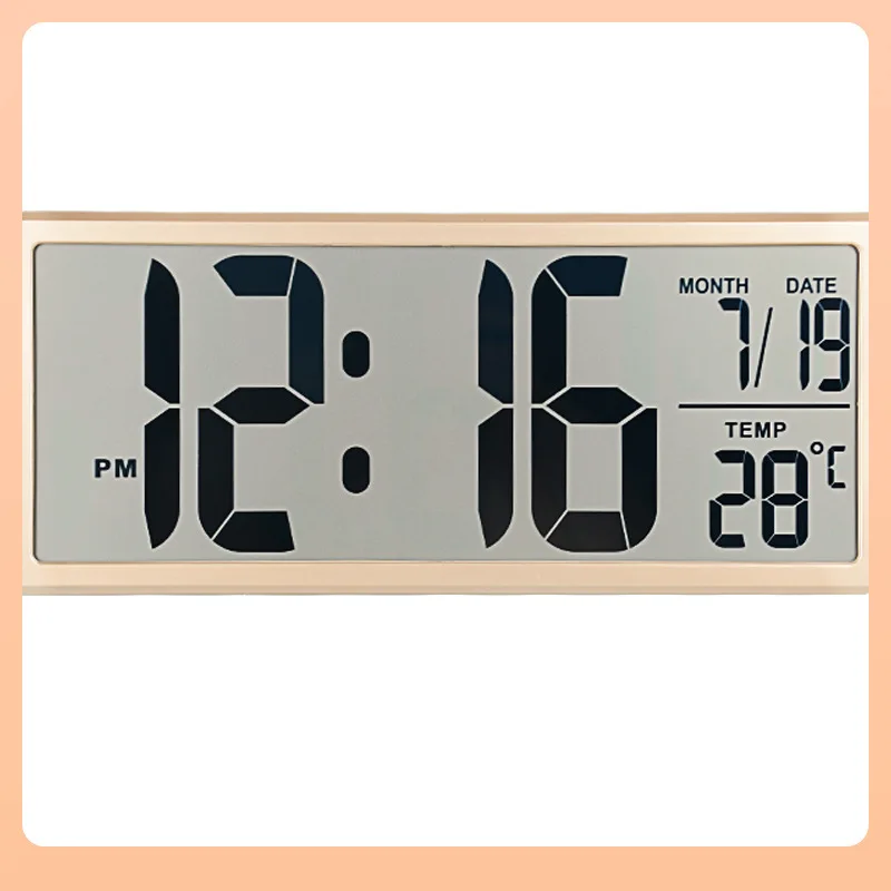 

Stylish large screen electronic household bedroom calendar digital wall living room simple silent clock