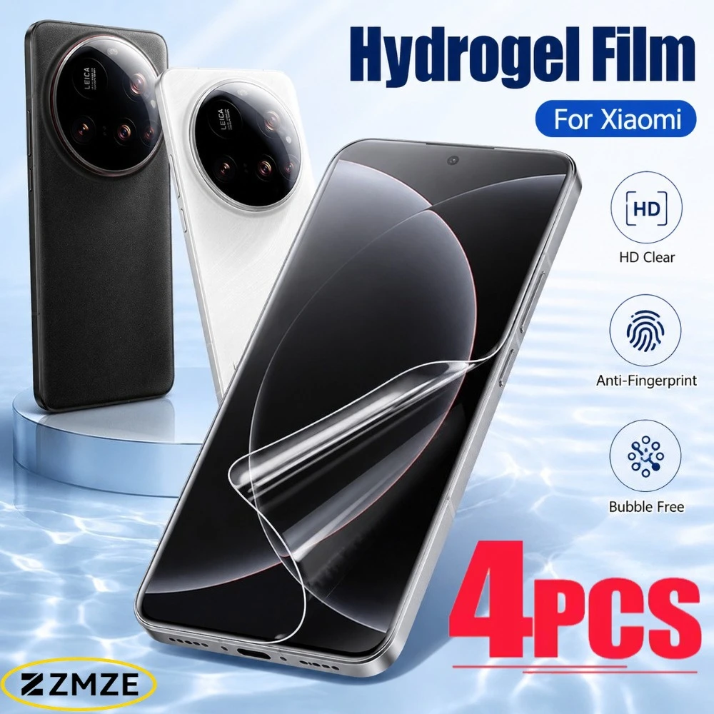 4 шт. HD гидрогелевая пленка для Xiaomi 15 14 13 12S Ultra 15 14 13 12S 12 12T Pro 14 Civi 13 12 Lite 12X, мягкая защитная пленка для экрана HD
