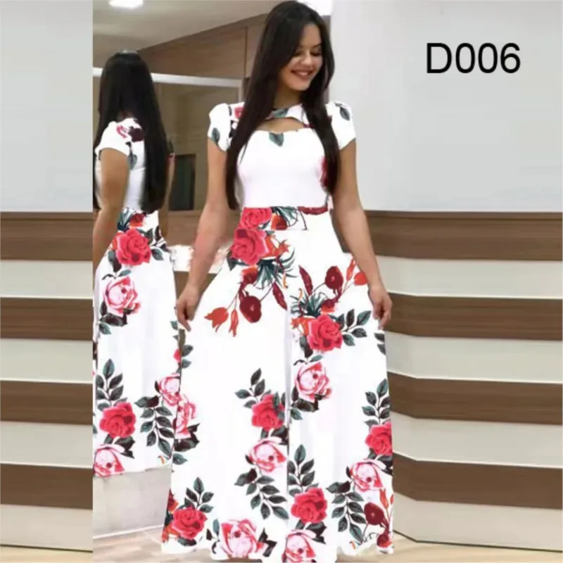 aa Bear House 002 Elegant Spring Women's Casual Floral Print Short Sleeve Super Long Dress New Fashion HolWAT99 ★ ★