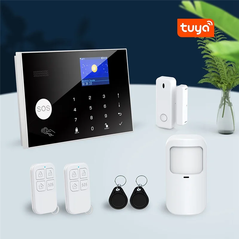 B04B-Tuya สมาร์ทหน้าแรกสัญญาณกันขโมยระบบรักษาความปลอดภัยไร้สาย WIFI GSM + 4G Anti-Theft Protection