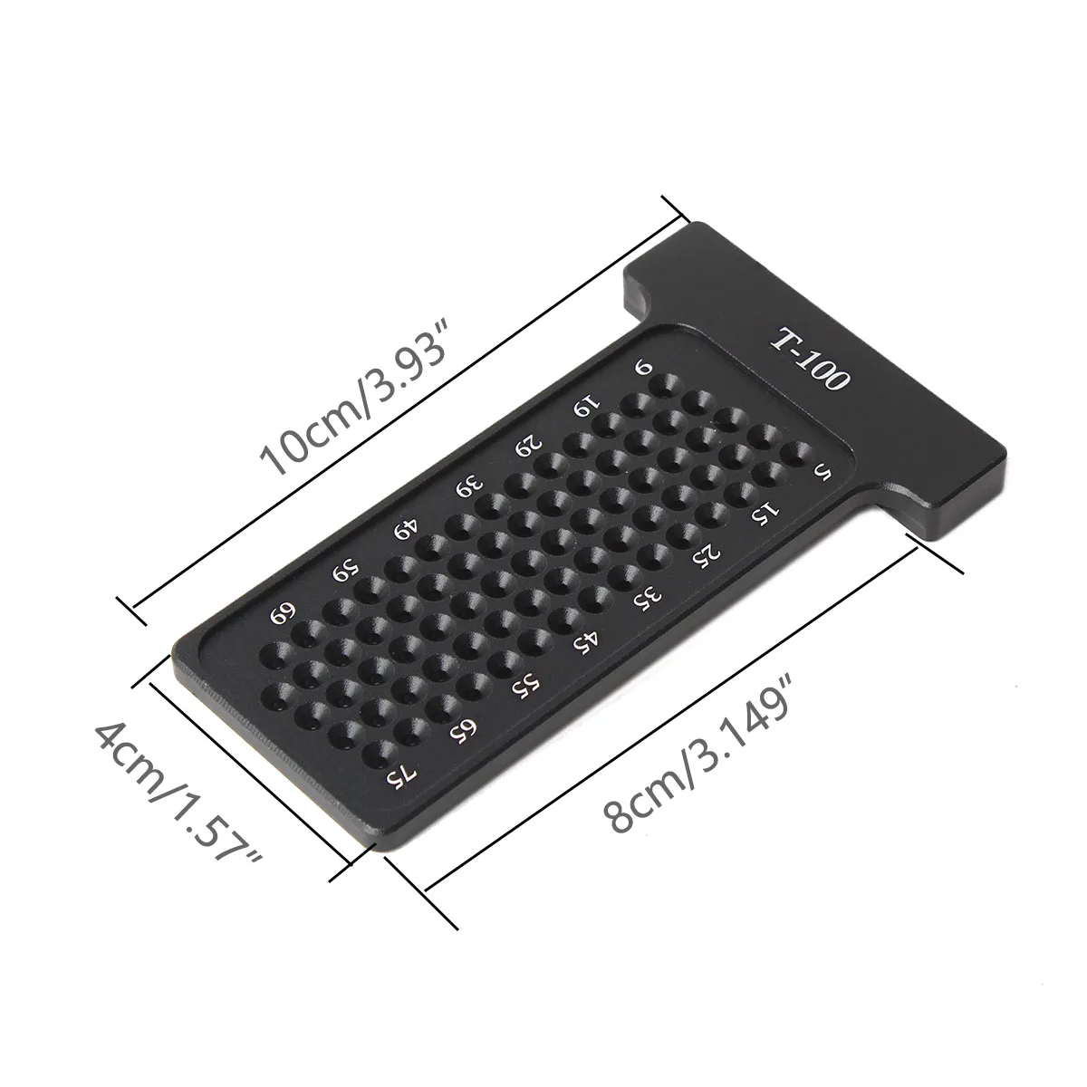 Règle d'étalonnage croisée de poche en aluminium T100, travail de calcul, scribe de précision, règle en T, jauge de marquage de dessin au trait, mesure de bricolage