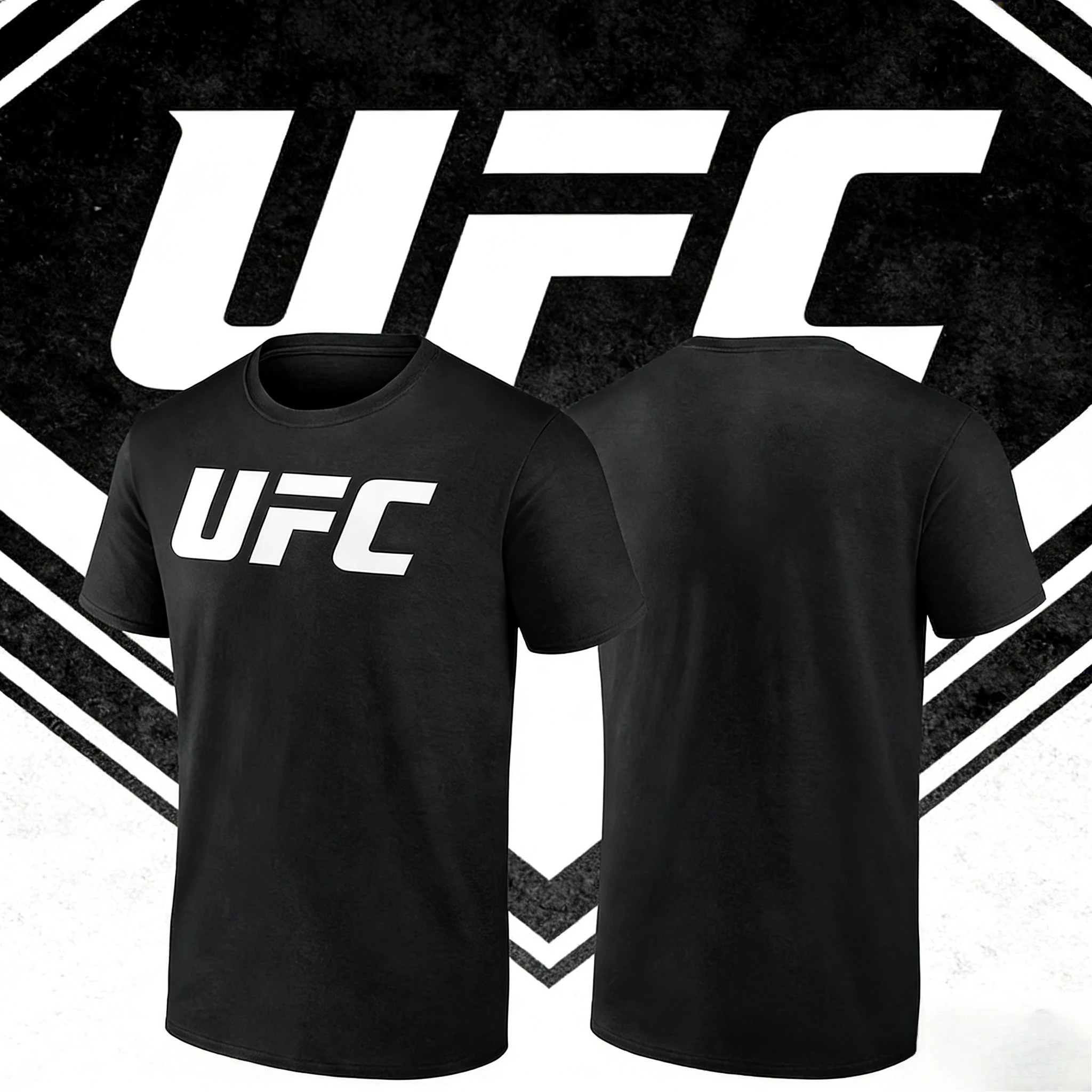 

UFC Classic Logo Theme 2025-26, летняя свободная повседневная модная футболка из 100% чистого хлопка с принтом, подходящая для мужчин и женщин