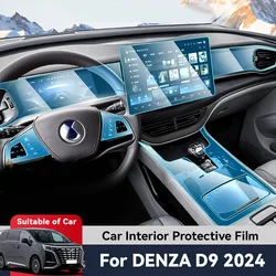 Auto Central Control Screen Transparent TPU Navigation Anti Scratch interior Protection Film GPS Accessories For DENZA D9 2024