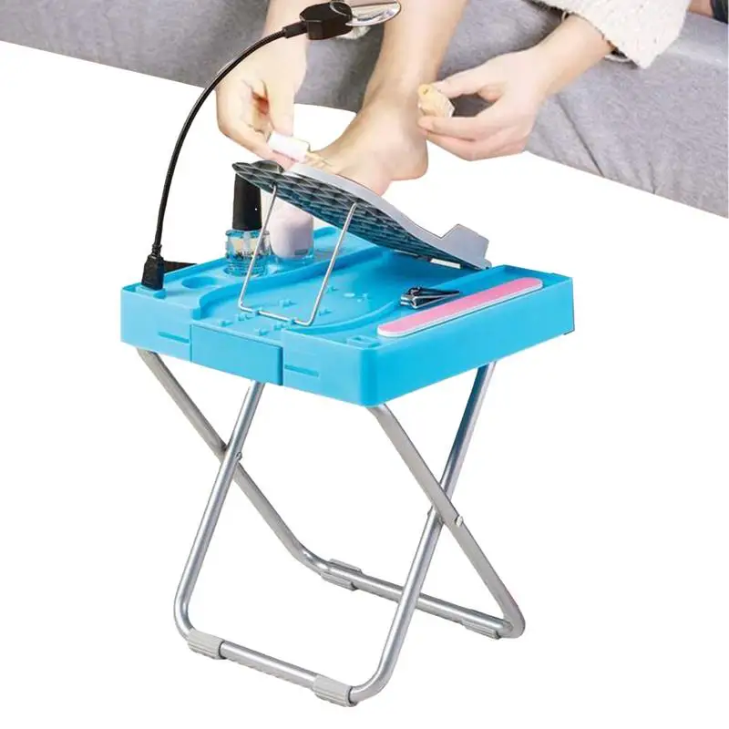 

Pedicure Stool For Feet Adjustable Pedicure Chair Rest Stand Pedicure Helper With LED Mirror And Drying Fan Home Pedicures Tool