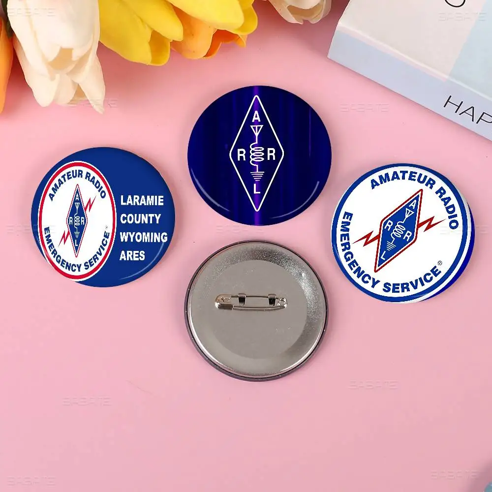 Licensed H-Ham Retro Radio Cartoon Brooches Anime Badge Round Handmade Brooch Lapel Pins Jewelry for Backpack Clothes Gifts view 3