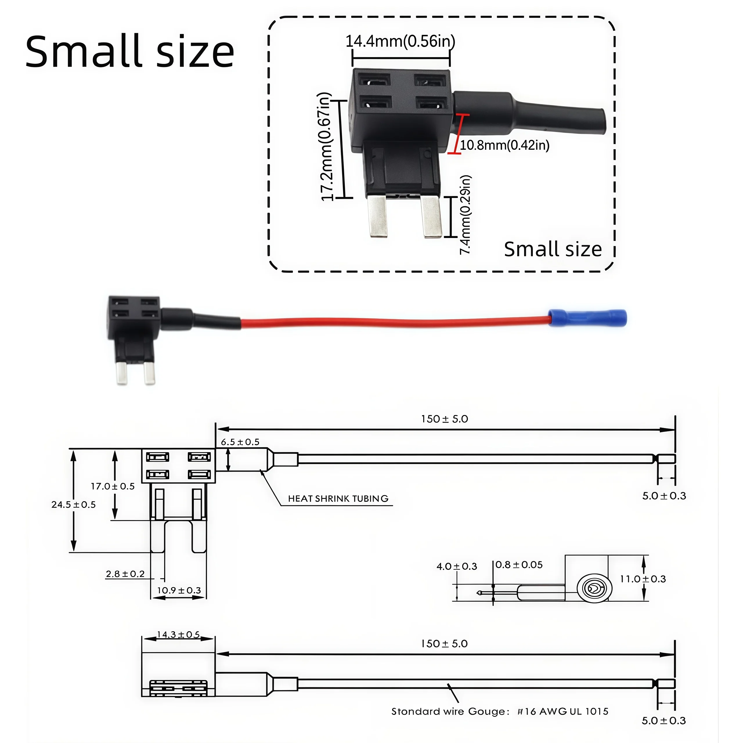5er-Pack Add-a-Circuit-Adapter APM Tap Mini Blade Micro 12V Auto-Sicherungshalter Auto-Motor-Versicherungs-ATM-Adapter – Detail 7