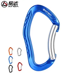 XINDA Professional Quality 22KN Rock Climbing Bent Quickdraw Spring-loaded Gate Buckle Aluminum Carabiner Outdoor Kits