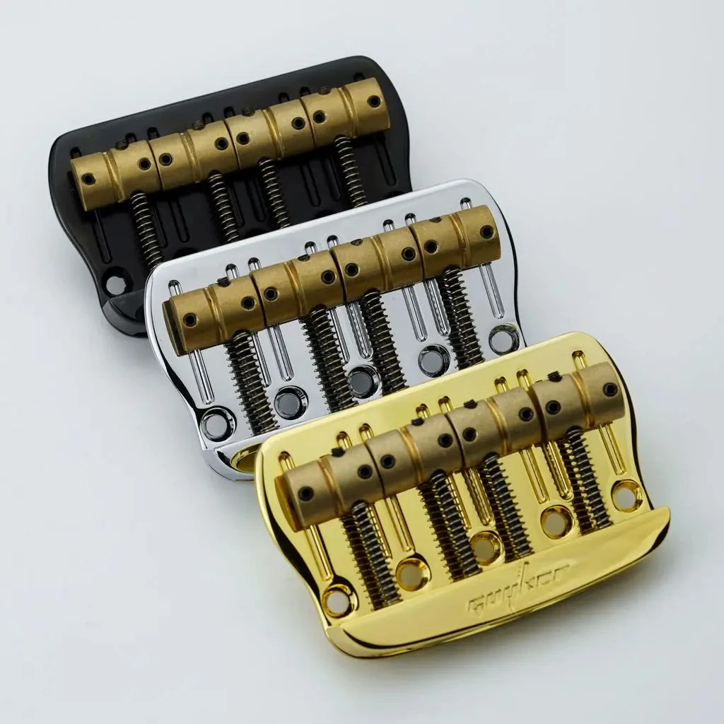 Guyker -4 String Bass Bridge with Retro Machined Brass Base, Three Colors