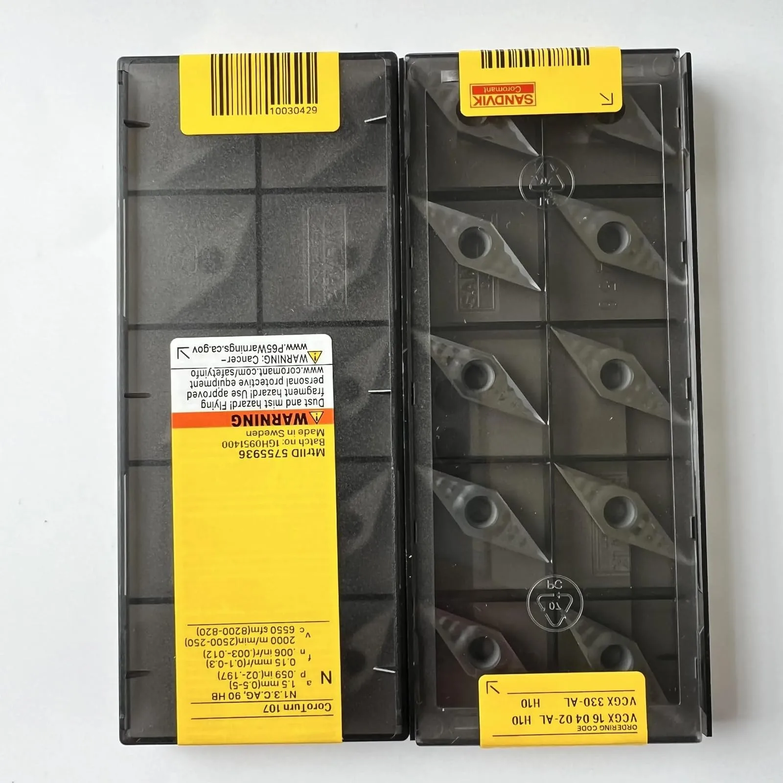 

Original SANDVIK / VCGX160402-AL H10 / Hard alloy CNC Blade 10 Pcs