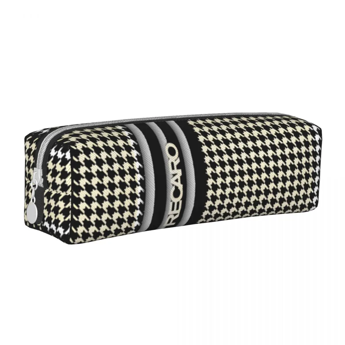 

Logo Seat Houndstooth Upholstery Pencil Cases New Recaros Pen Box Bag Student Large Storage School Supplies Cosmetic Pencilcases