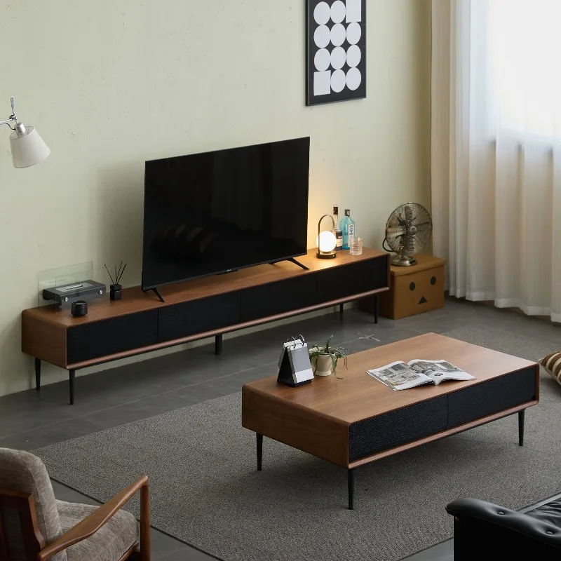 

living room furniture stylish and simple modern Nordic coffee table TV cabinet combination storage light luxury TV cabinet