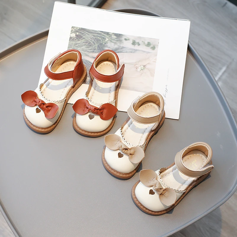 Sandalias con lazo para niña, zapatos de princesa a la moda Baotou, zapatos del Tesoro, novedad de verano 2024