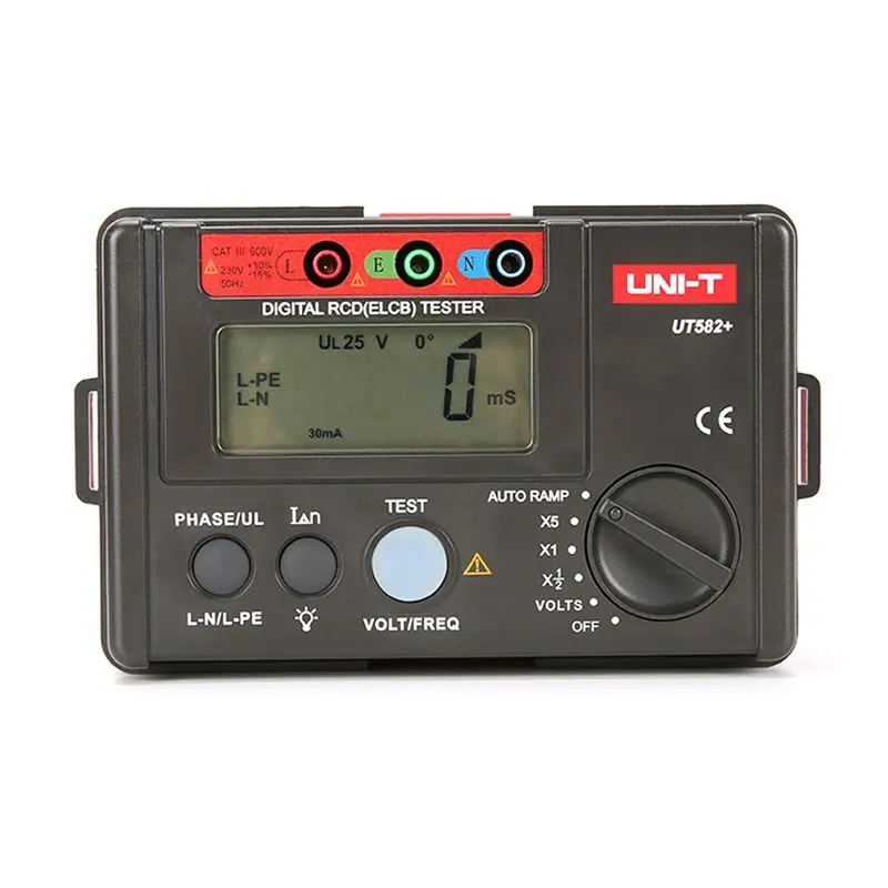

Exquisite-UNI-T UT582+ Цифровой тестер УЗО ELCB Измеритель автоматического выключателя утечки AUTO RAMP Измерение тока напряжения Mis-Operation