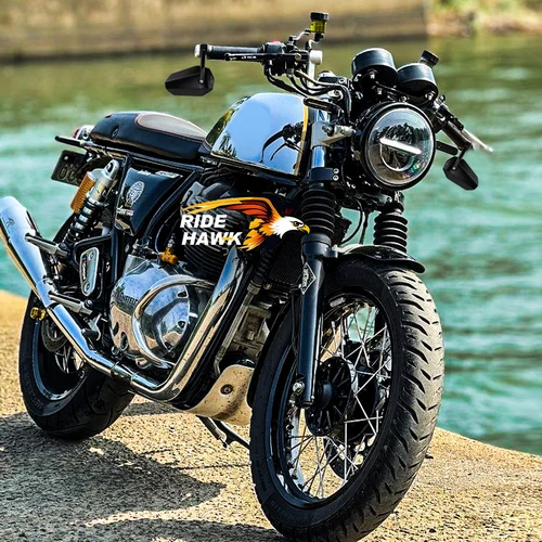 Imagen 2 del producto Espejos de extremo de barra de motocicleta E24 E-mark, espejos de motocicleta para Royal Enfield Classic 350 Interceptor Continental GT650 Scram 411