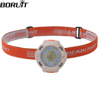 BORUiT Cap Clip LED Headlamp Type-C Rechargeable Built-in Battery Headlight Waterproof Camping Head Torch Fishing Lantern