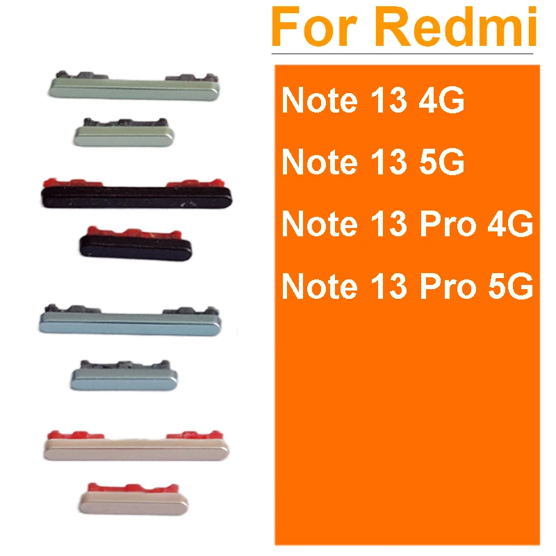 

Боковая кнопка питания и громкости для Xiaomi Redmi Note 13 13Pro 4G 5G, кнопка питания и громкости, боковые клавиши, запасные части