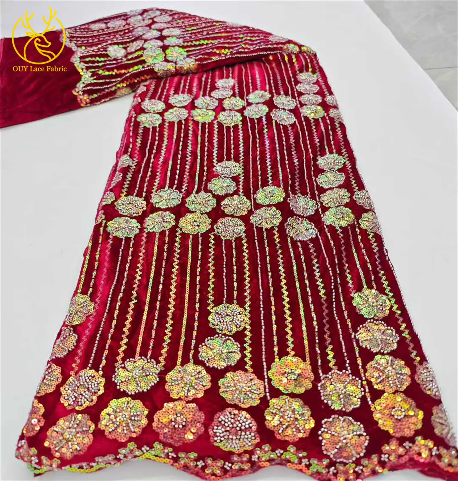النمط الأفريقي المخملية المخملية الدانتيل تول الدانتيل الفرنسية النيجيري مطرز الترتر شبكة النسيج لامعة السيدات ارتداء اليومي فساتين الحفلات