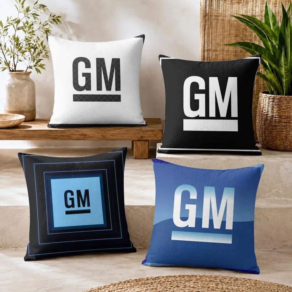 Logo G-General M-Motors Fashion Cushion Cover Soft Short Plush Double-Sided Printing Home Decor Cozy Sofa Pillow Case Fine Gift