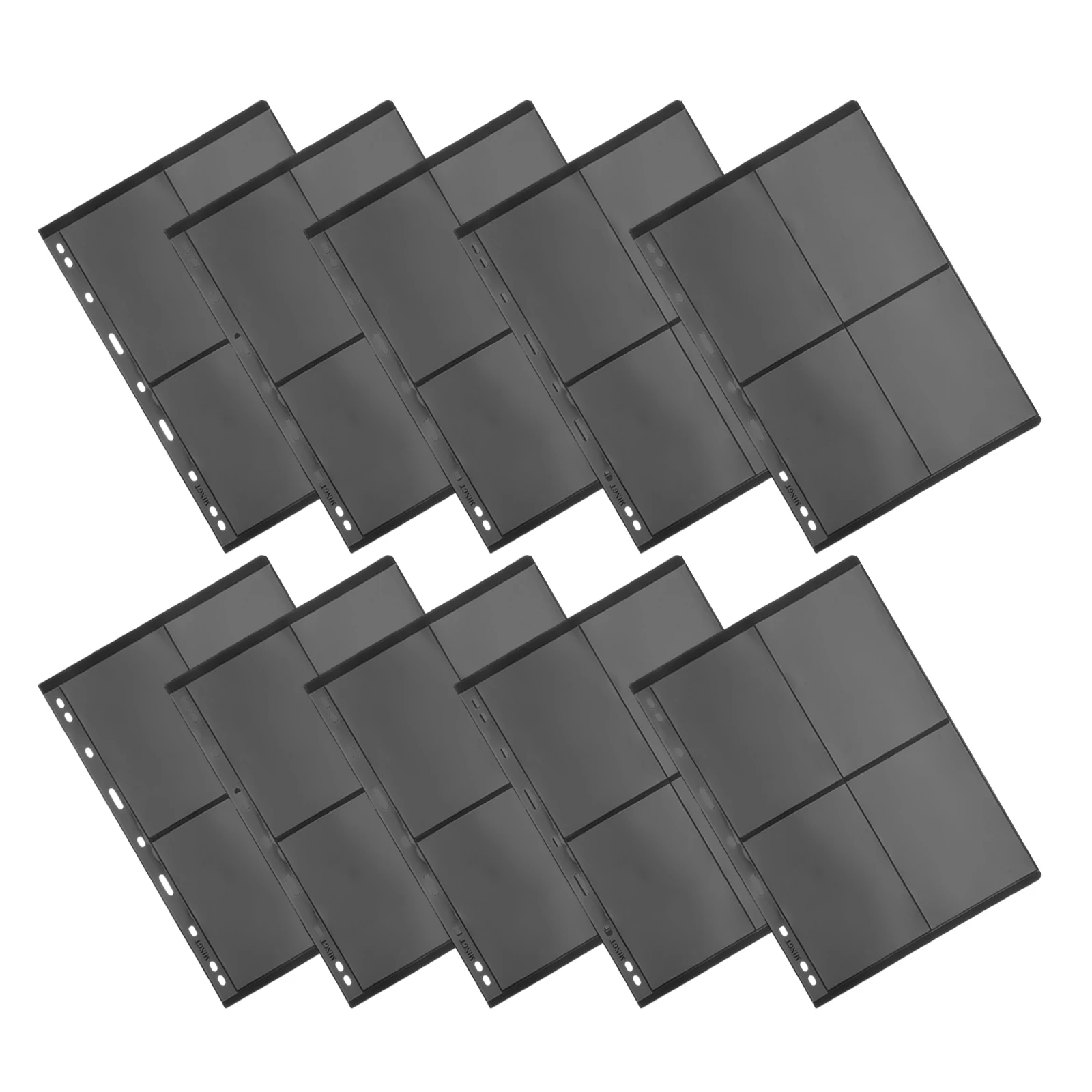 10pcs Double Sided Album Sheets Clear Pvc 9-Hole Stamp Collecting Inserts For Coins Postcards Collectibles
