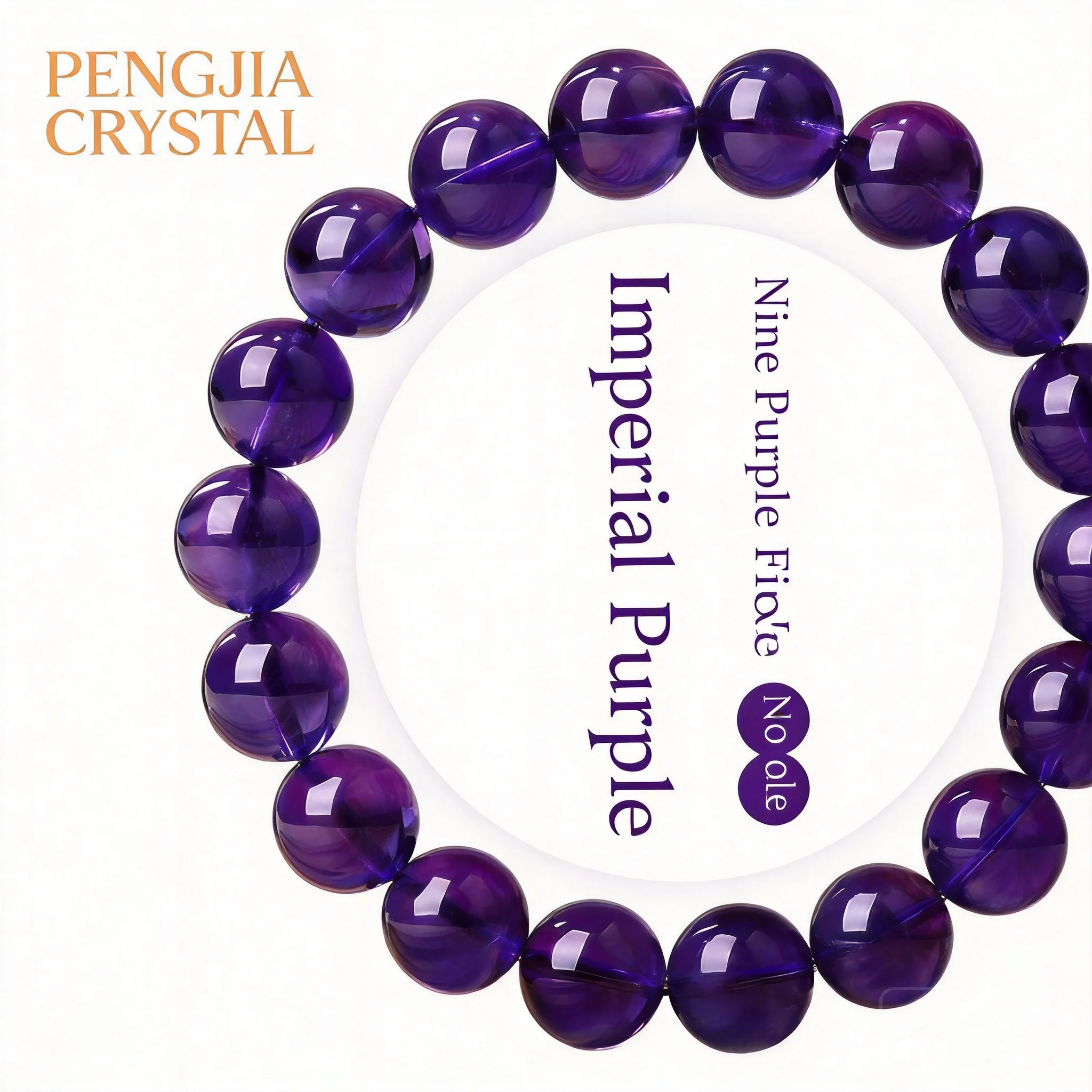 Snqp Natural Imperial Purple Amethyst Beaded Bracelet Chinese Style Lucky Wealth Attracting Good Fortune Crystal Jewelry For Men