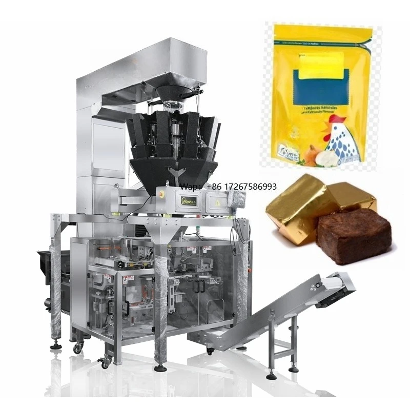 Automatic Chicken Flavor Soup Stock Bouillon Cube Bag Filling Packaging Machine Seasoning Cubes Weighing and Packing Equipment