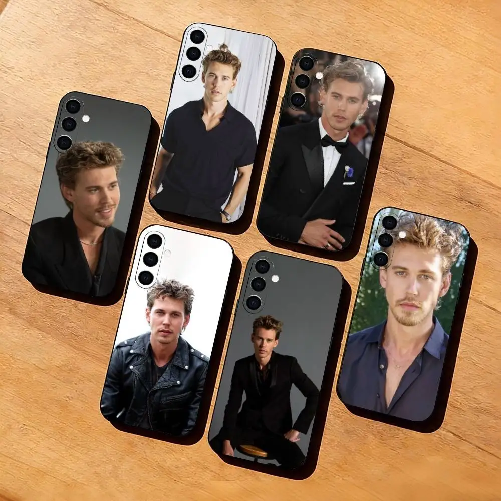 A-Austin B-Butler Vibe Capa de telefone de silicone preto macio para Samsung Galaxy A73, A72, A71, A70, A53, A52, A51