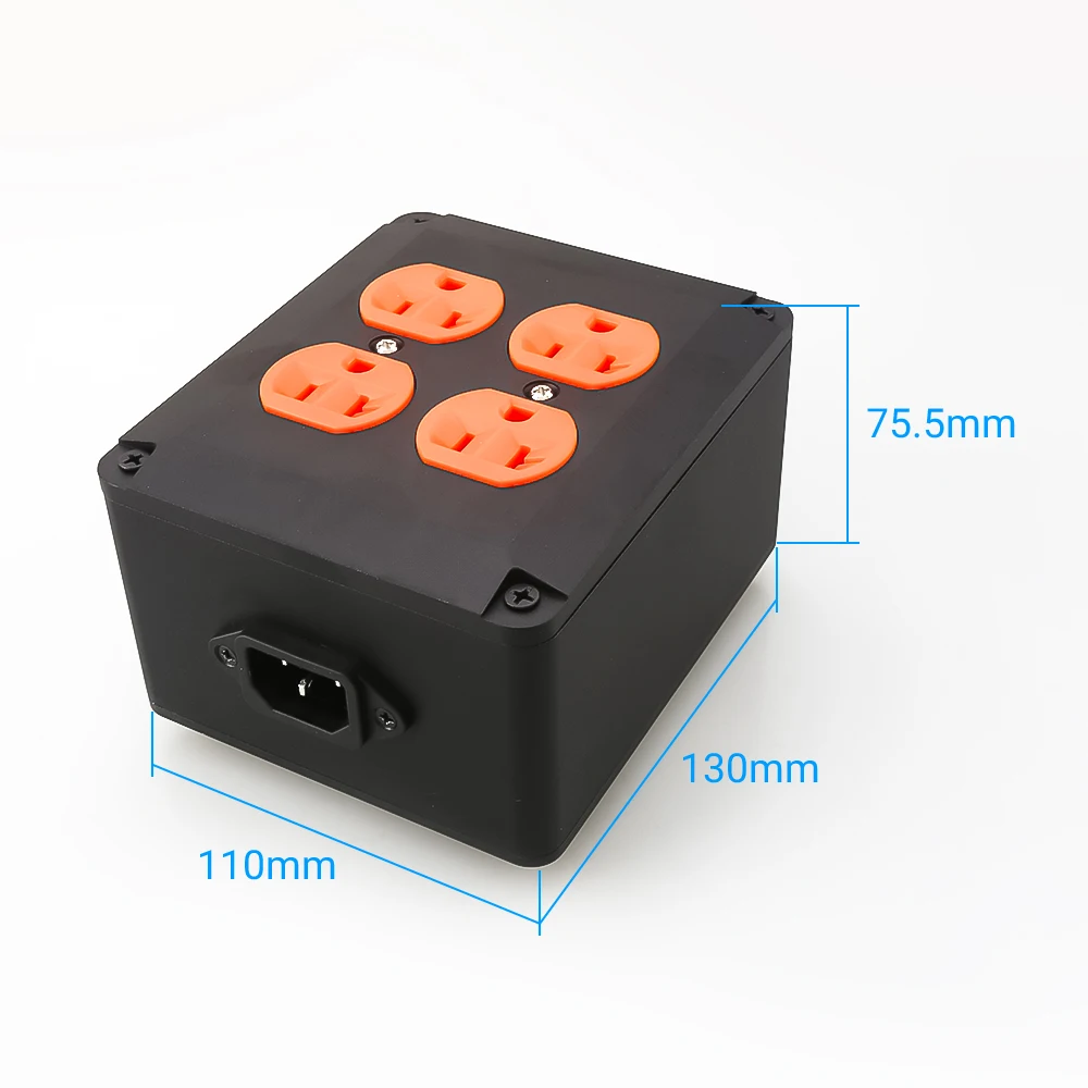 

HIFI Audio US AC Power Cable Supply Filter Socket 4 outlet aluminum Box Chassis
