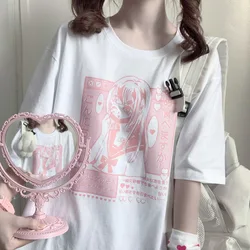 T-Shirt donna Harajuku Anime camicetta T-Shirt donna Streetwear Y2k Top T Shirt estetica goth magliette donna oversize plus size